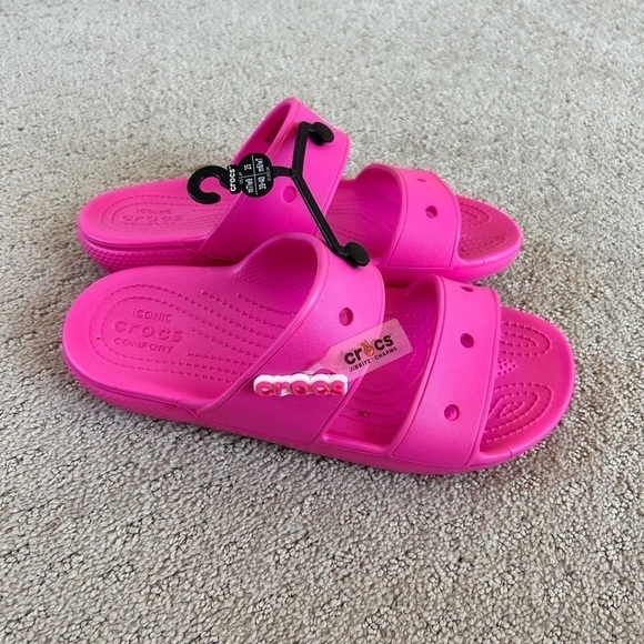 CROCS Pink Classic Adult Slide Sandals Sz. 7M/9W - Picture 5 of 7